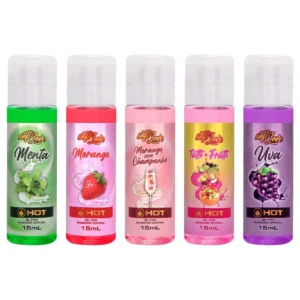 GEL BEIJÁVEL PARA SEXO ORAL TÉRMICO AROMATIZANTE SOFT LOVE HOT 15 ML 5 SABORES