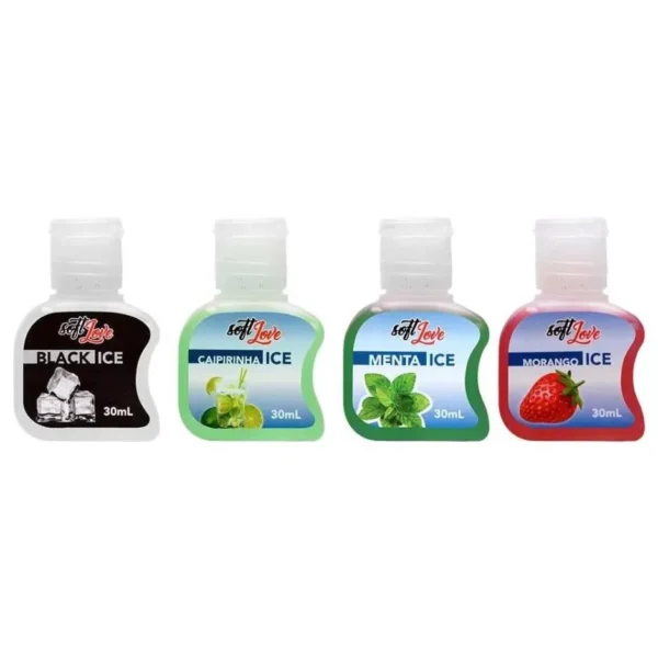 GEL BEIJÁVEL PARA SEXO ORAL TÉRMICO AROMATIZANTE SOFT LOVE ICE 30ML 4 SABORES