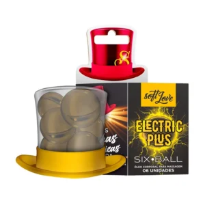 BOLINHAS EXPLOSIVAS GEL BEIJÁVEL SABORIZADO SOFT LOVE SIX BALLS COMBO ELETRIC PLUS 6 UNIDADES