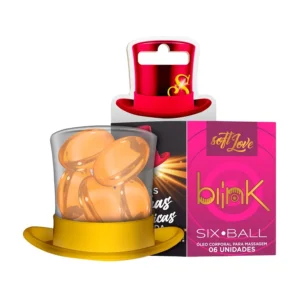 BOLINHAS EXPLOSIVAS GEL BEIJÁVEL SABORIZADO SOFT LOVE SIX BALLS COMBO 50 BLINK 6 UNIDADES
