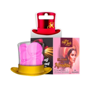 BOLINHAS EXPLOSIVAS GEL BEIJÁVEL SABORIZADO SOFT LOVE SIX BALLS COMBO ELIXIR DE AFRODITE 6 UNIDADES