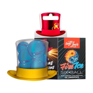 BOLINHAS EXPLOSIVAS GEL BEIJÁVEL SABORIZADO SOFT LOVE SIX BALLS COMBO FIRE ICE 6 UNIDADES