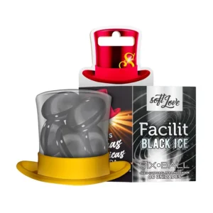 BOLINHAS EXPLOSIVAS GEL BEIJÁVEL SABORIZADO SOFT LOVE SIX BALLS COMBO FACILIT BLACK ICE 6 UNIDADES