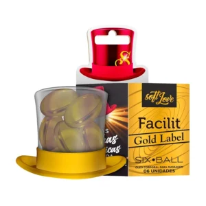 BOLINHAS EXPLOSIVAS GEL BEIJÁVEL SABORIZADO SOFT LOVE SIX BALLS COMBO FACILIT GOLD 6 UNIDADES