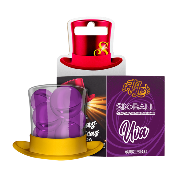 BOLINHAS EXPLOSIVAS GEL BEIJÁVEL SABORIZADO SOFT LOVE SIX BALLS COMBO FACILIT BLACKOUT 6 UNIDADES - Imagem 4