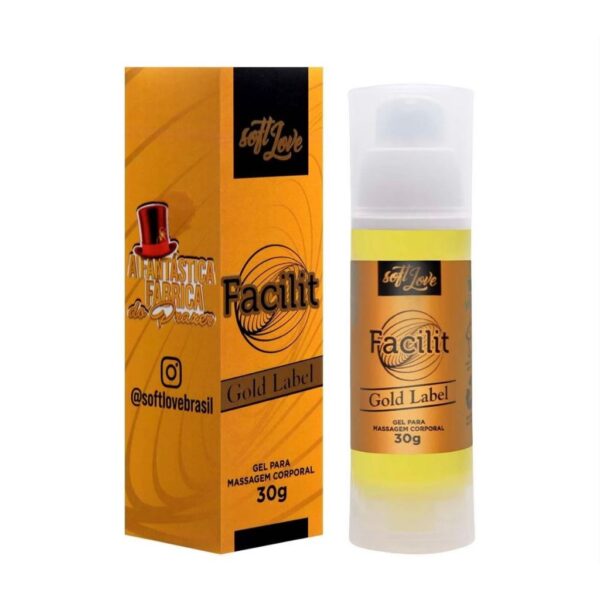 GEL DESSENSIBLIZANTE PARA SEXO ANAL  TÉRMICO VIBRADOR SOFT LOVE FACILIT GOLD LABEL 30G - Imagem 4