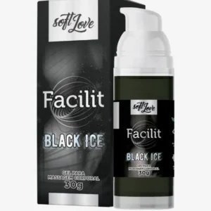 GEL DESSENSIBLIZANTE PARA SEXO ANAL  TÉRMICO VIBRADOR SOFT LOVE FACILIT BLACK ICE 30G