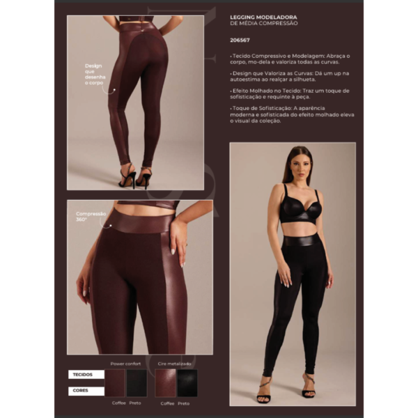 LEGGING MODELADORA DE MÉDIA COMPRESSÃO DIMODAS 206567 - Imagem 5