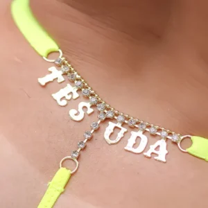 CALCINHA PERSONALIZÁVEL STRASS TALLYTA 4194 TAMANHO ÚNICO AMARELO NEON