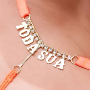 CALCINHA PERSONALIZÁVEL STRASS TALLYTA 4195 TAMANHO ÚNICO LARANJA NEON
