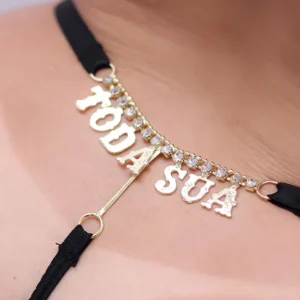 CALCINHA PERSONALIZÁVEL STRASS TALLYTA 4189 TAMANHO ÚNICO PRETO