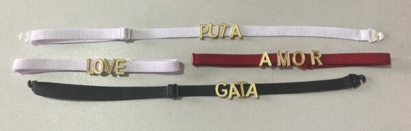 COLEIRA SHOCKER PERSONALIZÁVEL ATÉ 4 LETRAS DOURADAS YAFFA Y5066 3 CORES - Imagem 2