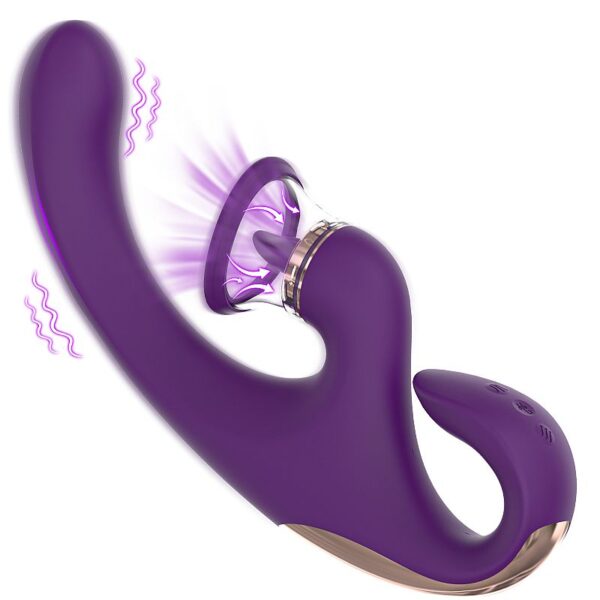 VIBRADOR DE PONTO G E CLITORIS COM LINGUA E SUCCAO - SANDRA - S-HAND - SI8666 (CONSULTE CORES) - Imagem 5