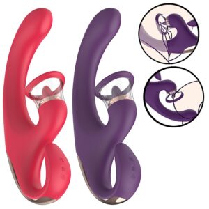 VIBRADOR DE PONTO G E CLITORIS COM LINGUA E SUCCAO - SANDRA - S-HAND - SI8666 (CONSULTE CORES)