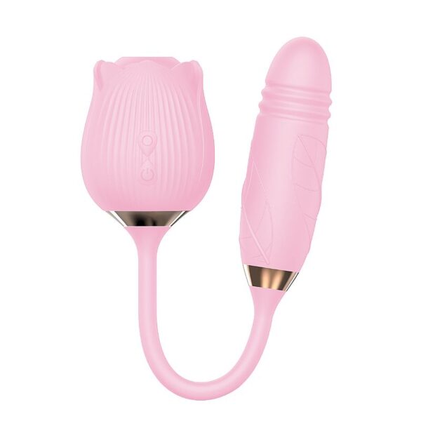 VIBRADOR DE PONTO G E CLITORIS COM VAI E VEM - FORMATO DE ROSA-GREEBABY - SI7633 (CONSULTE CORES) - Imagem 12