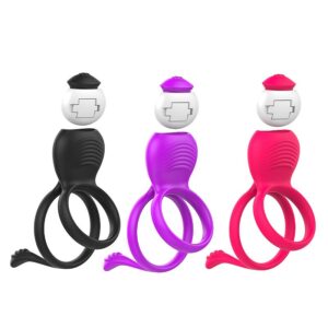 ANEL PENIANO DUPLO COM VIBRADOR - SI8207 (CONSULTE CORES)