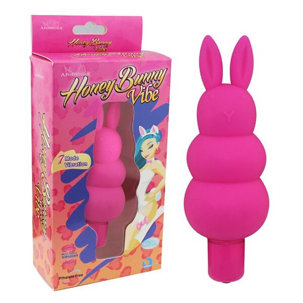 VIBRADOR BUNNY EM PURO SILICONE COM 7 VIBRAÇÕES - TOQUE AVELUDADO - APHRODISIA - SI5311 (CONSULTE CORES) - Imagem 2