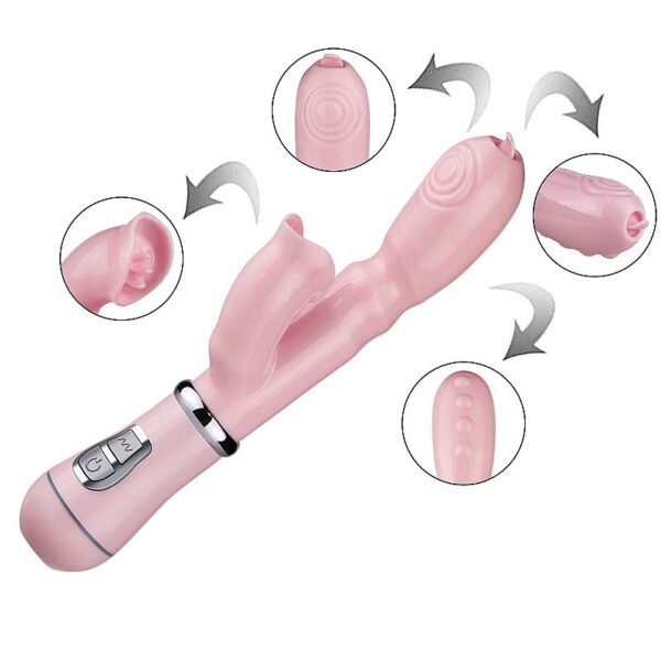 VIBRADOR DE PONTO G E CLITÓRIS COM LÍNGUA - JELLY - À PILHA - SI7029 (CONSULTE CORES) - Imagem 6
