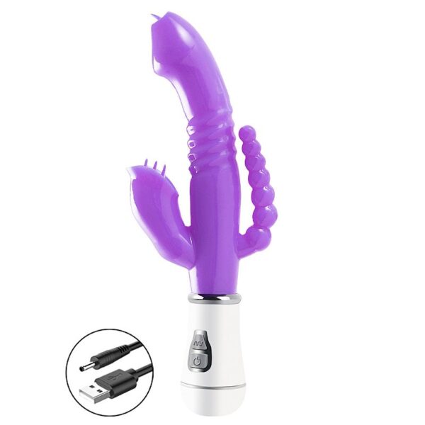 VIBRADOR DE PONTO G E CLITÓRIS - JELLY - RECARREGÁVEL - 3 EM 1 - SI7581 (CONSULTE CORES) - Imagem 5