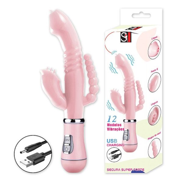 VIBRADOR DE PONTO G E CLITÓRIS - JELLY - RECARREGÁVEL - 3 EM 1 - SI7581 (CONSULTE CORES) - Imagem 8