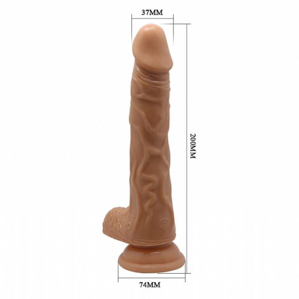PRÓTESE COM VIBRO E VAI E VEM ROTATIVA - 20X3,7CM - BAILE - SI7103 - Imagem 4