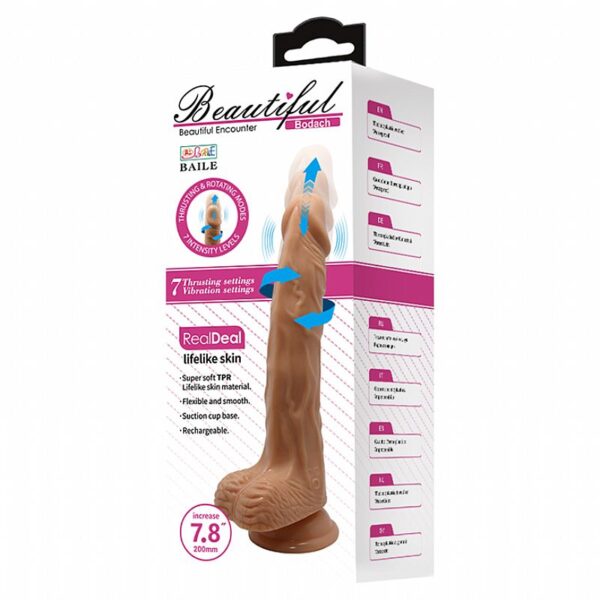 PRÓTESE COM VIBRO E VAI E VEM ROTATIVA - 20X3,7CM - BAILE - SI7103 - Imagem 5