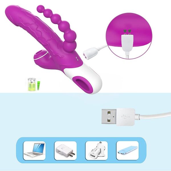 VIBRADOR DE PONTO G E CLITÓRIS - 3 EM 1 - EROS - SI7392 - Imagem 5