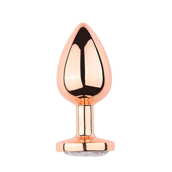 PLUG ANAL DE AÇO ROSE COM CRISTAL BRILHANTE - TAMANHO M - SI7444 - Imagem 4