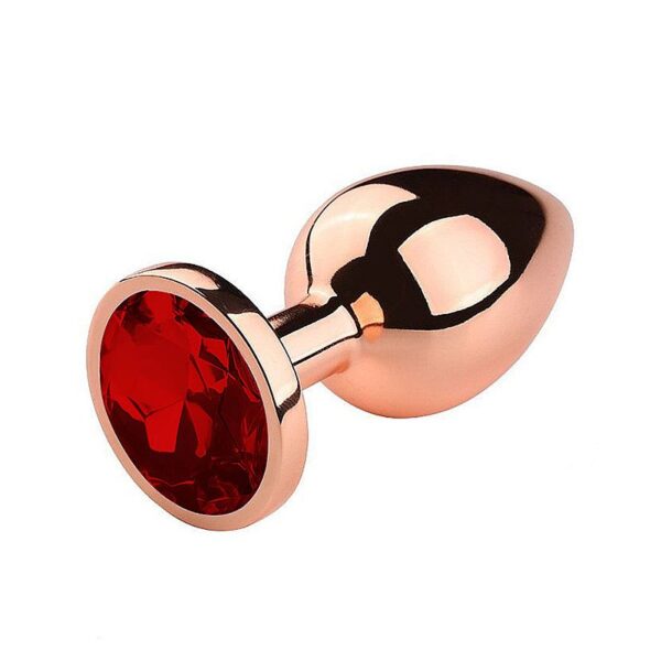 PLUG ANAL DE AÇO ROSE COM CRISTAL BRILHANTE - TAMANHO M - SI7444