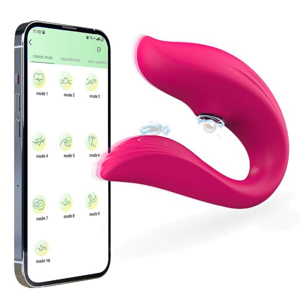 VIBRADOR DE CASAL COM PULSAÇÃO - À LONGA DISTÂNCIA  - APP - SI7477 (CONSULTE CORES) - Imagem 10