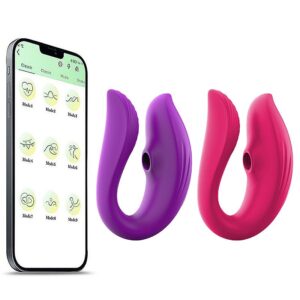 VIBRADOR DE CASAL COM PULSAÇÃO - À LONGA DISTÂNCIA  - APP - SI7477 (CONSULTE CORES)