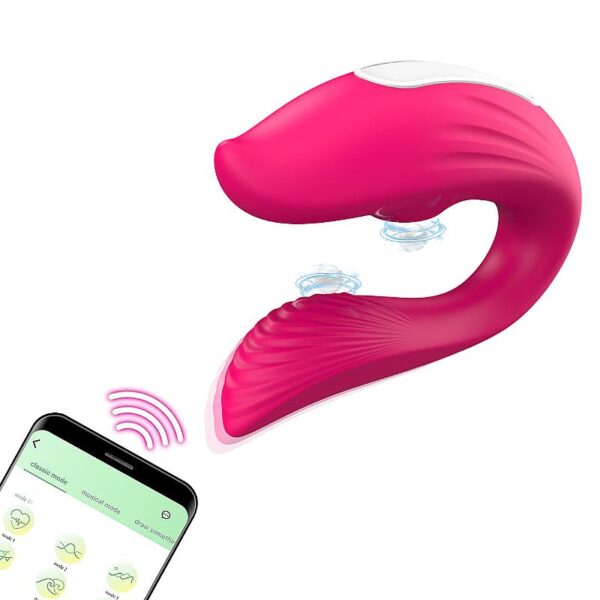VIBRADOR DE CASAL COM PULSAÇÃO - À LONGA DISTÂNCIA  - APP - SI7477 (CONSULTE CORES) - Imagem 12