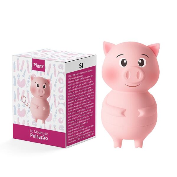 VIBRADOR DE PULSAÇÃO - PORQUINHO - RECARREGÁVEL - RABICÓ/PIGGY - SI7741 - Imagem 3