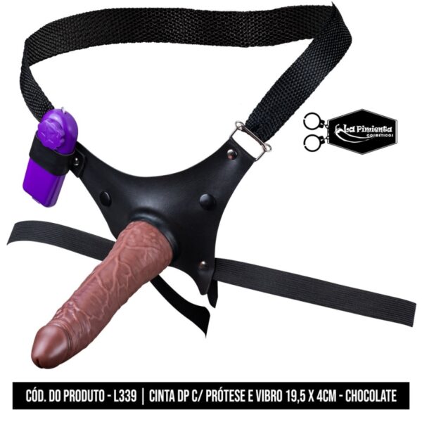 CINTA DUPLA PENETRAÇÃO PRÓTESE COM VIBRADOR LA PIMIENTA PRÓTESE 15X4,2CM 2 CORES - Imagem 2
