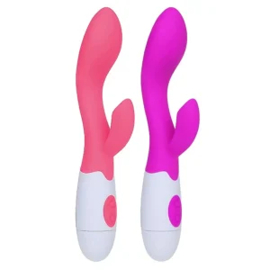 VIBRADOR SILICONE COM ESTIMULADOR DE CLITÓRIS À PILHA 30 VIBRAÇÕES PRETTY LOVE BRIGHTY BAILE BI-014174 (CONSULTE CORES)
