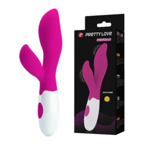 VIBRADOR SILICONE COM ESTIMULADOR DE CLITÓRIS À PILHA 30 VIBRAÇÕES PRETTY LOVE NEWMAN BAILE BI-014219