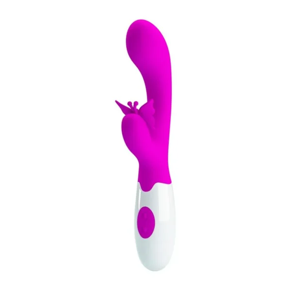 VIBRADOR SILICONE COM ESTIMULADOR DE CLITÓRIS À PILHA 30 VIBRAÇÕES PRETTY LOVE BUTTERFLY KISS BAILE BI-014927 - Imagem 2
