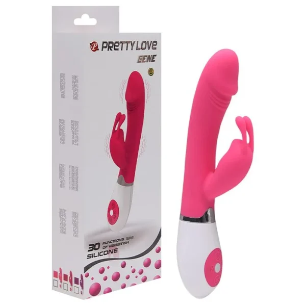 VIBRADOR SILICONE COM ESTIMULADOR DE CLITÓRIS À PILHA 7 VIBRAÇÕES PRETTY LOVE GENE BAILE BI-014224 - Imagem 4
