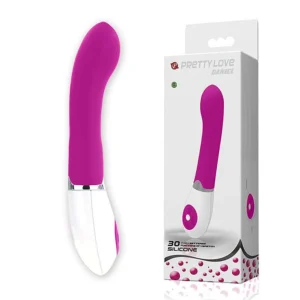 VIBRADOR SILICONE COM ESTIMULADOR DE CLITÓRIS À PILHA 30 VIBRAÇÕES PRETTY LOVE DANIEL BAILE BI-014222