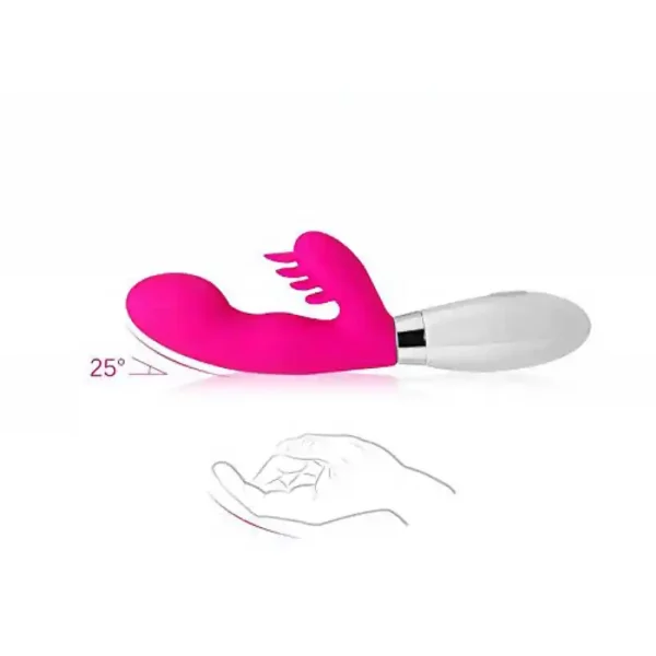VIBRADOR SILICONE COM ESTIMULADOR DE CLITÓRIS À PILHA 36  VIBRAÇÕES SI5371 (C0NSULTE CORES) - Imagem 3