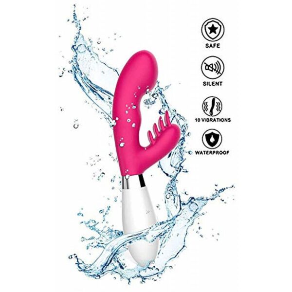 VIBRADOR SILICONE COM ESTIMULADOR DE CLITÓRIS À PILHA 36  VIBRAÇÕES SI5371 (C0NSULTE CORES) - Imagem 10