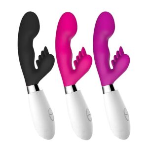 VIBRADOR SILICONE COM ESTIMULADOR DE CLITÓRIS À PILHA 36  VIBRAÇÕES SI5371 (C0NSULTE CORES)