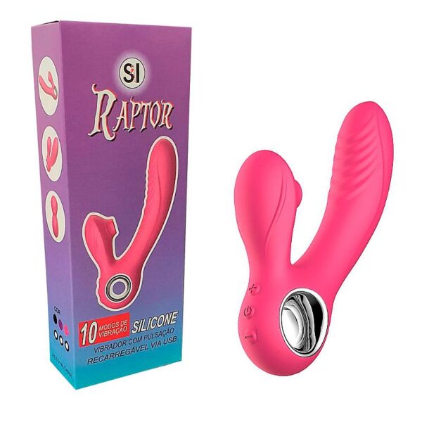 VIBRADOR DE PONTO G COM ESTIMULADOR DE CLITÓRIS 2 RAPTOR 10 VIBRAÇÕES SI7216 (CONSULTE CORES) - Imagem 10