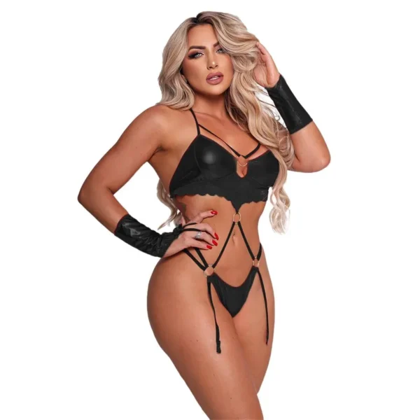 BODY GAROTA SAFADA COM LUVA TALLYTA 5103 TAMANHO ÚNICO 2 CORES - Imagem 6