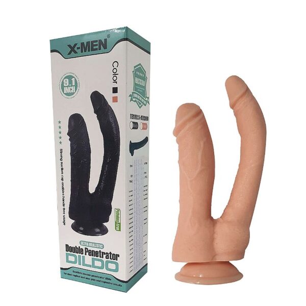 PÊNIS REALÍSTICO DUPLO DILDO DOUBLE PENETRATOR SI6843 (CONSULTE CORES)
