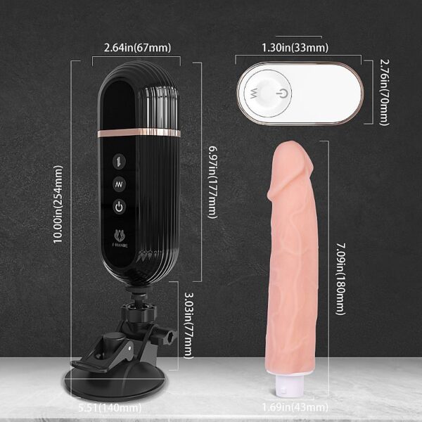 MÁQUINA DO SEXO MASTURBADOR SHD-S224 GATTLING PLUS RCT 9 VELOCIDADES RECARREGÁVEL USB SI7129 - Imagem 3