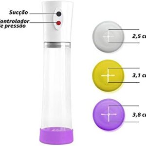 BOMBA PENIANA RECARREGÁVEL USB SUCÇÃO ULTRA POTENTE COM ANÉIS PENIANOS 1264