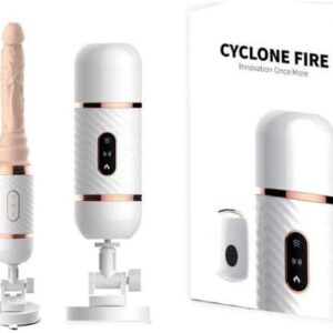 MÁQUINA DO SEXO COM PÊNIS REALÍSTICO 7 VELOCIDADES SOBE-E-DESCE COM AQUECIMENTO E VENTOSAS CYCLONE FIRE SI5844