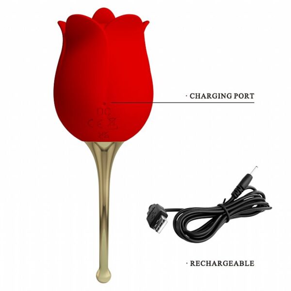 ROSA ESTIMULADORA DE CLITÓRIS E DE PONTO G 12 MODOS DE VIBRAÇÕES 12 MODOS DE LAMBIDAS PRETTY LOVE ROSE LOVER SI7376 - Imagem 6