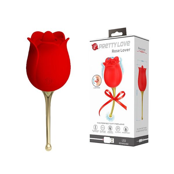 ROSA ESTIMULADORA DE CLITÓRIS E DE PONTO G 12 MODOS DE VIBRAÇÕES 12 MODOS DE LAMBIDAS PRETTY LOVE ROSE LOVER SI7376 - Imagem 9